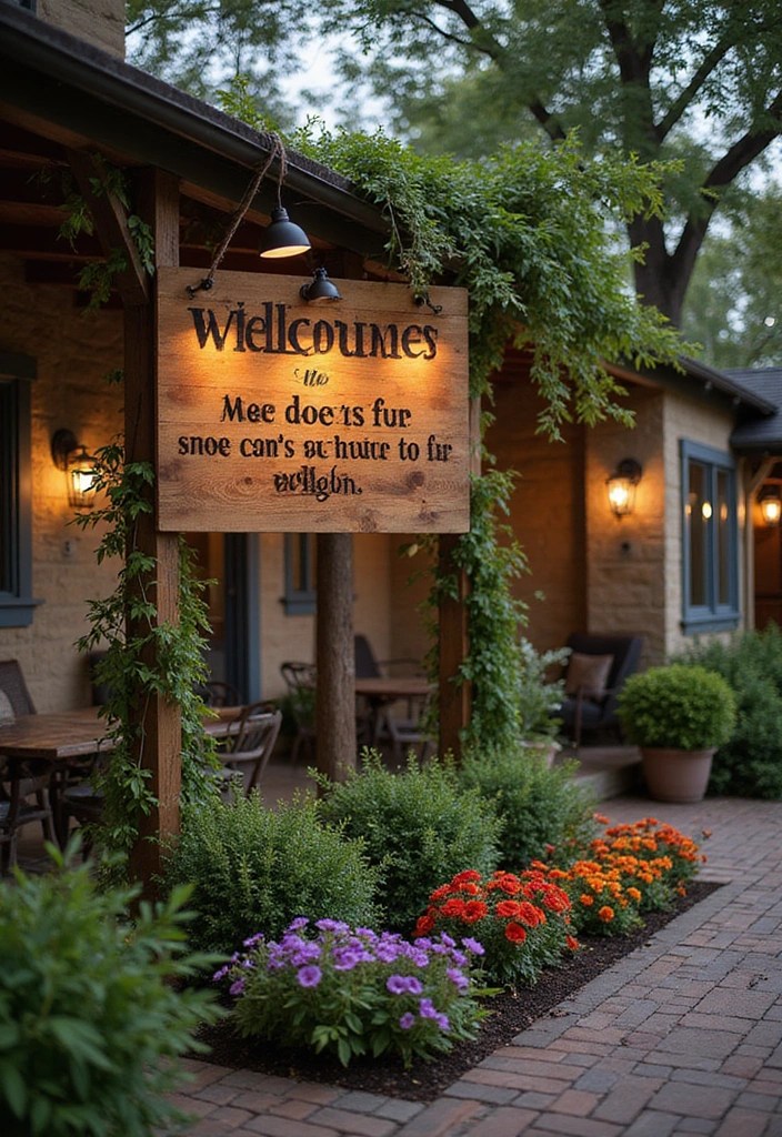 25 Patio Decor Ideas That'll Make Your Backyard the Ultimate Summer Hangout! - 18. Customized Outdoor Signage