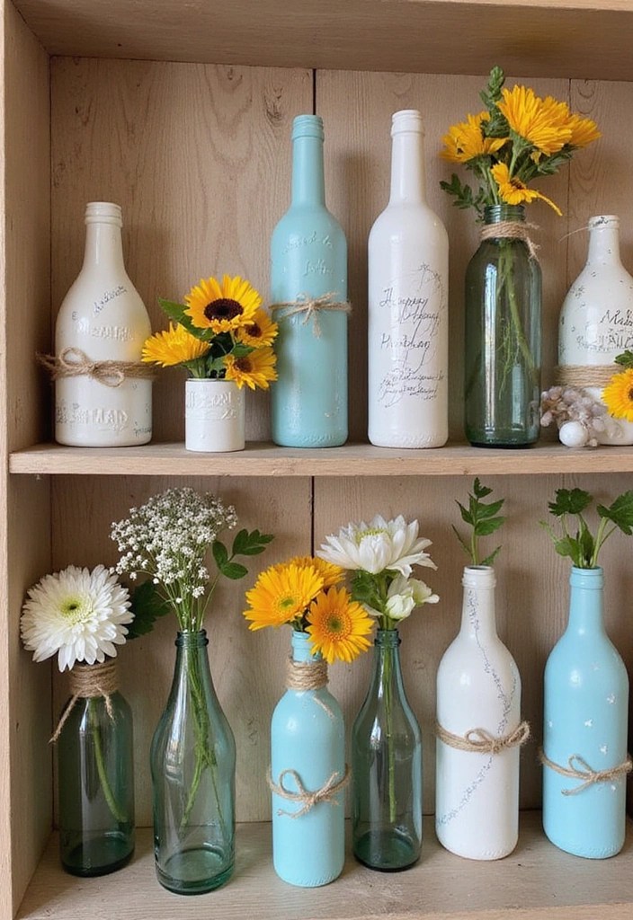 30 Easy DIY Home Decor Projects That'll Impress Your Guests! - 10. Upcycled Glass Bottles