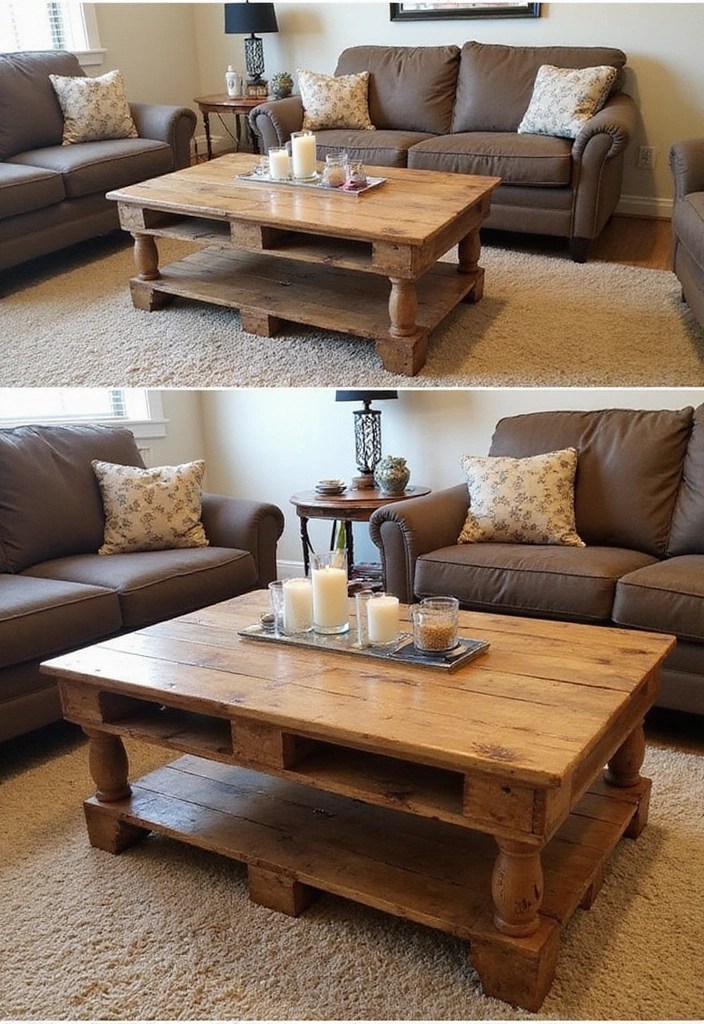 30 Easy DIY Home Decor Projects That'll Impress Your Guests! - 3. Upcycled Pallet Coffee Table