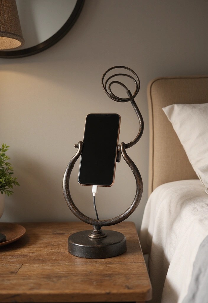 Discover 11 Chic Bedside Charging Solutions That Blend Style with Functionality! - 5. Artful Charging Sculpture