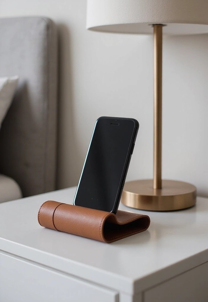 Discover 11 Chic Bedside Charging Solutions That Blend Style with Functionality! - 8. Chic Phone Holder with Charging Capability