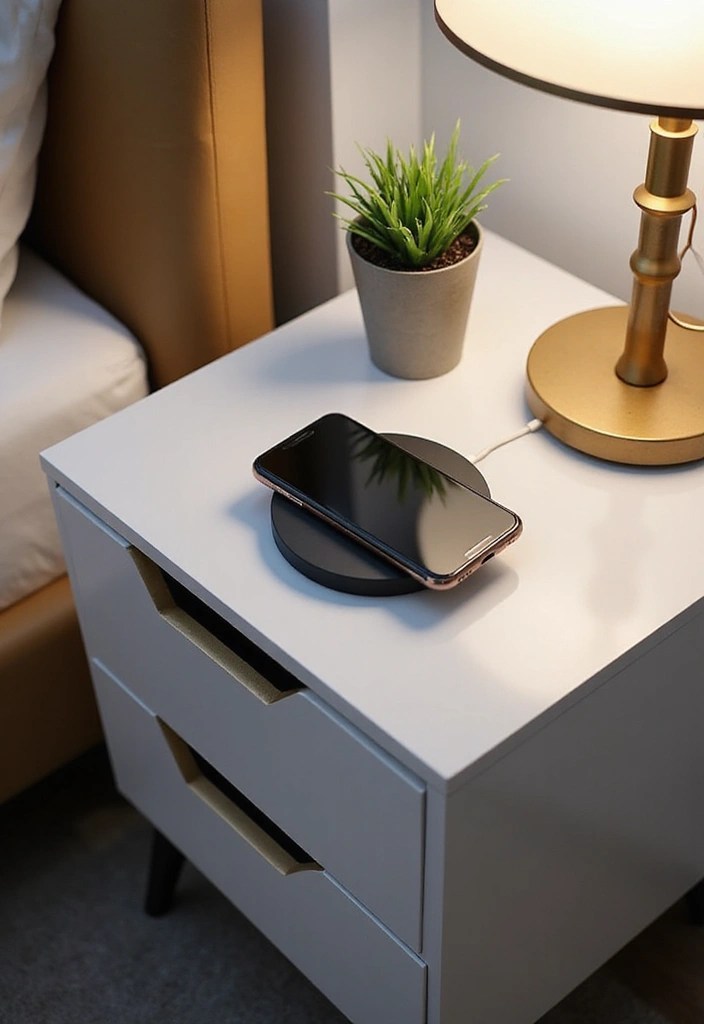 Discover 11 Chic Bedside Charging Solutions That Blend Style with Functionality! - 9. Nightstand with Wireless Charging Surface