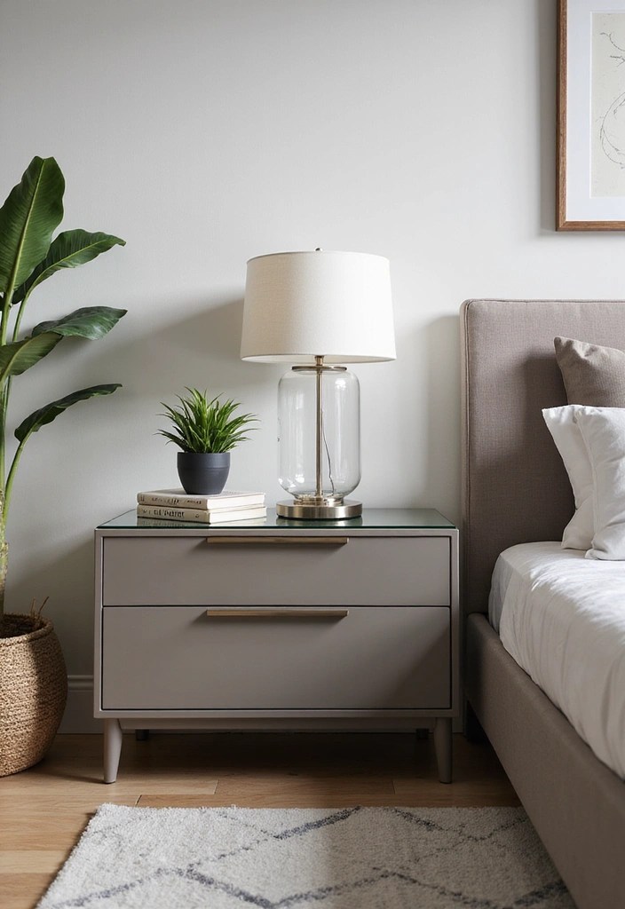 Top 10 Creative Bedside Table Ideas to Maximize Your Space (Number 3 Is Genius!) - 9. Glass Top Nightstand