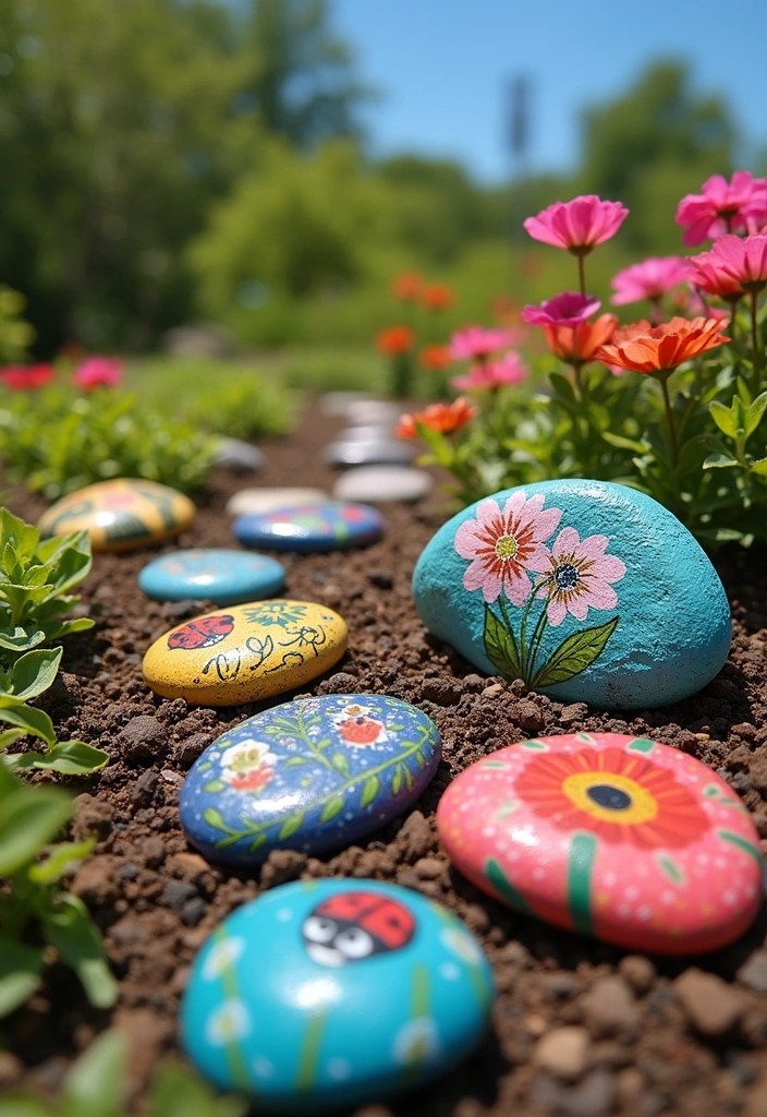10 Charming DIY Garden Decor Ideas That Will Wow Your Guests (#6 Is So Easy!) - 1. Whimsical Painted Rocks