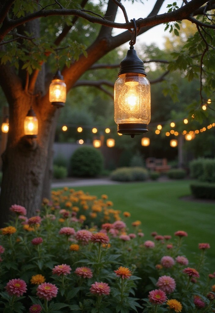 10 Charming DIY Garden Decor Ideas That Will Wow Your Guests (#6 Is So Easy!) - 6. Simple Mason Jar Lanterns (So Easy!)