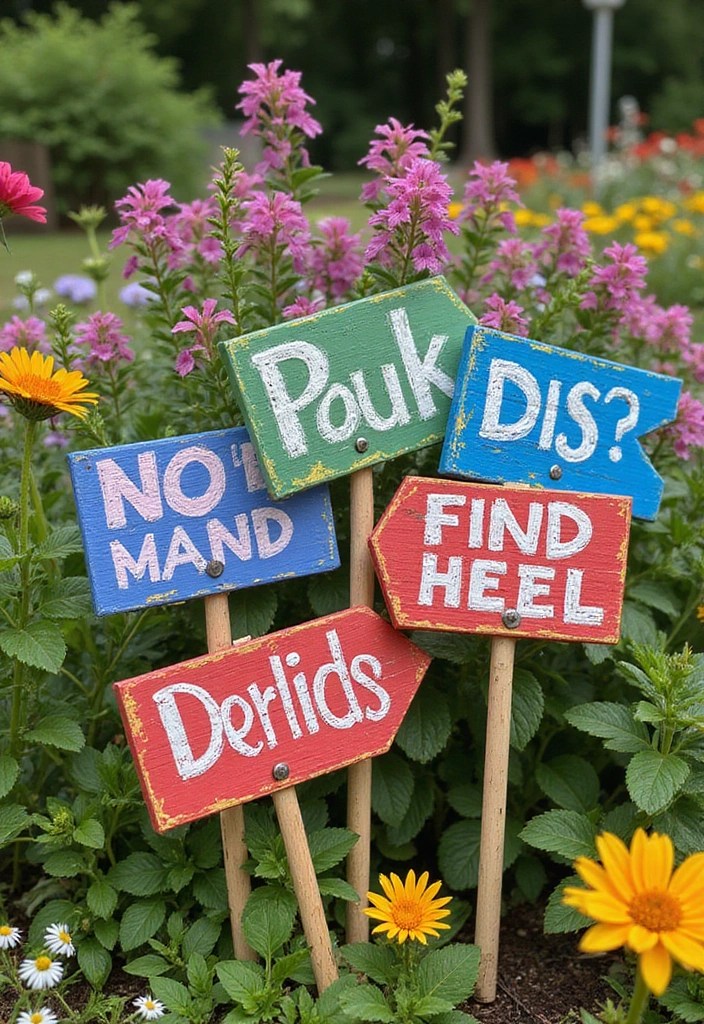 10 Charming DIY Garden Decor Ideas That Will Wow Your Guests (#6 Is So Easy!) - 7. Decorative Garden Signs