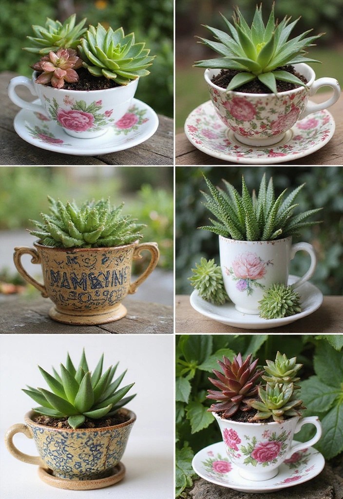 10 Charming DIY Garden Decor Ideas That Will Wow Your Guests (#6 Is So Easy!) - 8. Succulent Planters