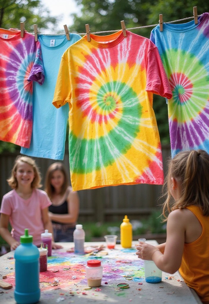 15 Fun Summer Crafts for Kids That'll Keep Them Entertained for Hours! - 10. Tie-Dye T-Shirts