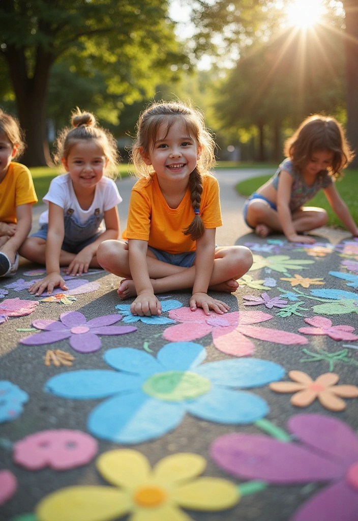 15 Fun Summer Crafts for Kids That'll Keep Them Entertained for Hours! - 8. Outdoor Chalk Art