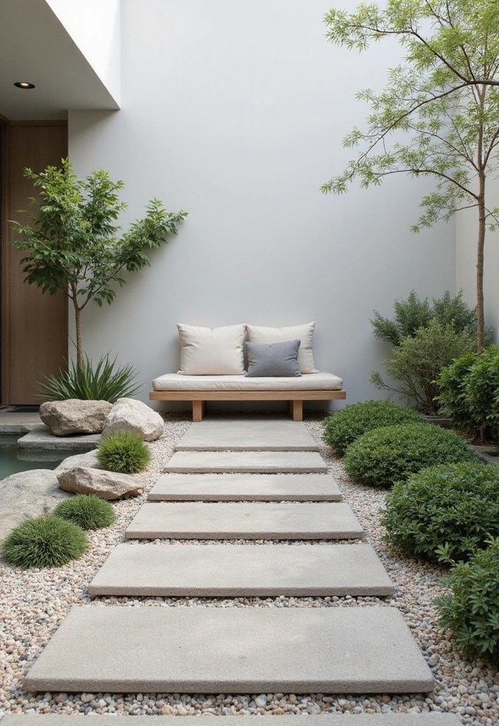 16 Backyard Layout Ideas That'll Transform Your Outdoor Space into a Paradise! - 16. Minimalist Zen Space