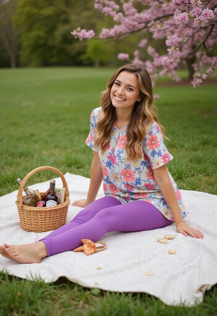 17 Casual Spring Outfits That'll Make You the Style Star of Every Picnic! - 16. Fun Tunic Top with Leggings