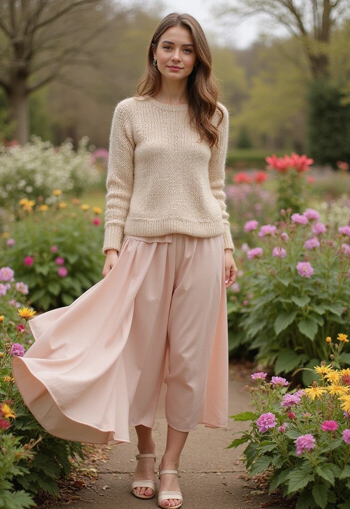17 Casual Spring Outfits That'll Make You the Style Star of Every Picnic! - 4. Chic Midi Skirt with a Knitted Sweater