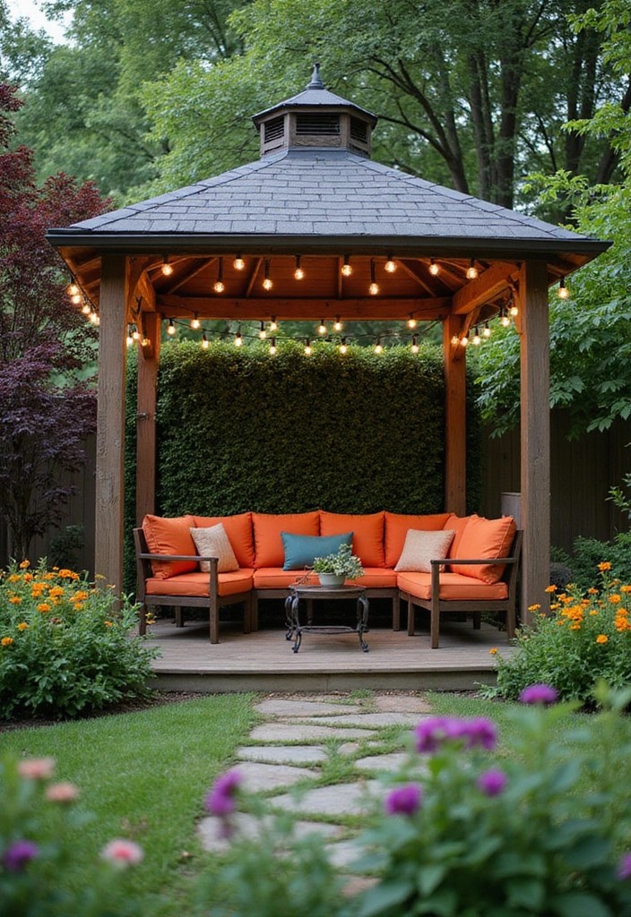20 Stunning Backyard Garden Ideas That Will Transform Your Outdoor Space! - 13. Cozy Gazebo Retreat