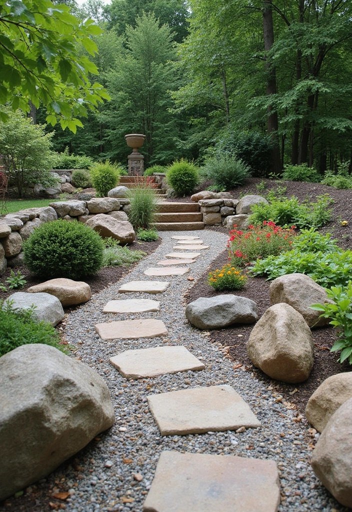 20 Stunning Backyard Garden Ideas That Will Transform Your Outdoor Space! - 14. Natural Stone Features