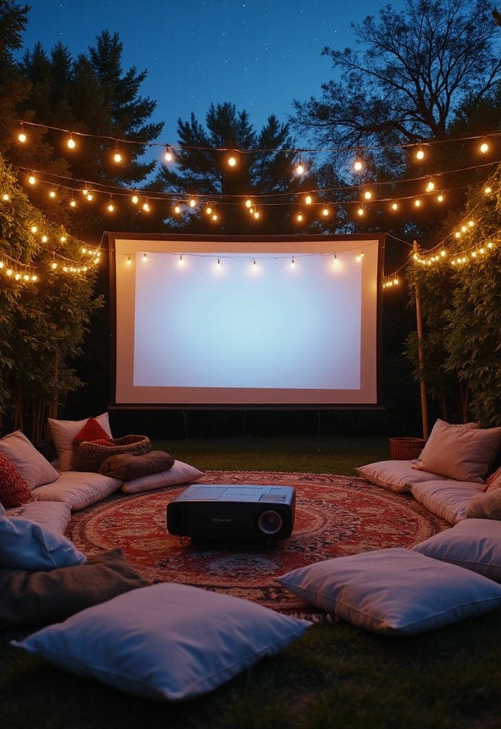 20 Stunning Backyard Garden Ideas That Will Transform Your Outdoor Space! - 18. Outdoor Movie Night Setup