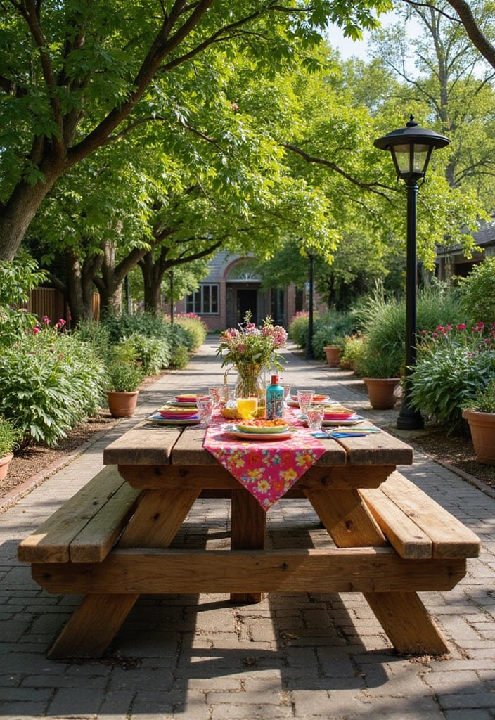 20 Stunning Outdoor Seating Ideas That Will Transform Your Patio Into a Relaxation Oasis! - 10. Rustic Picnic Table