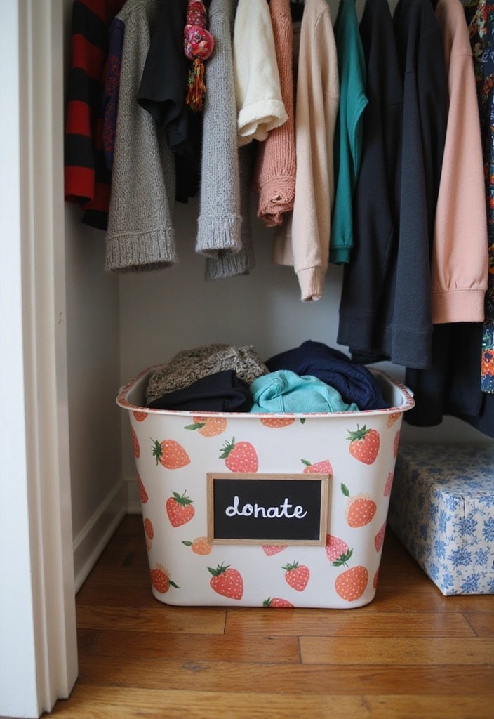24 Closet Hacks That Will Double Your Storage Space (Marie Kondo Would Be Proud!) - 11. Designate a ‘Donate’ Spot in Your Closet