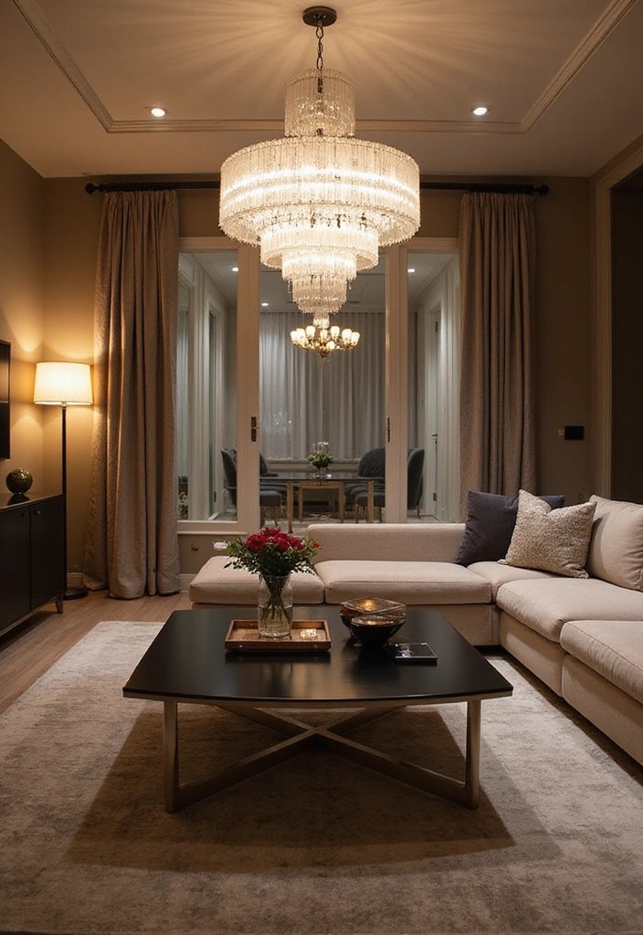 25 Stunning Living Room Ideas That'll Make You Rethink Your Space! - 12. Incorporate Statement Lighting