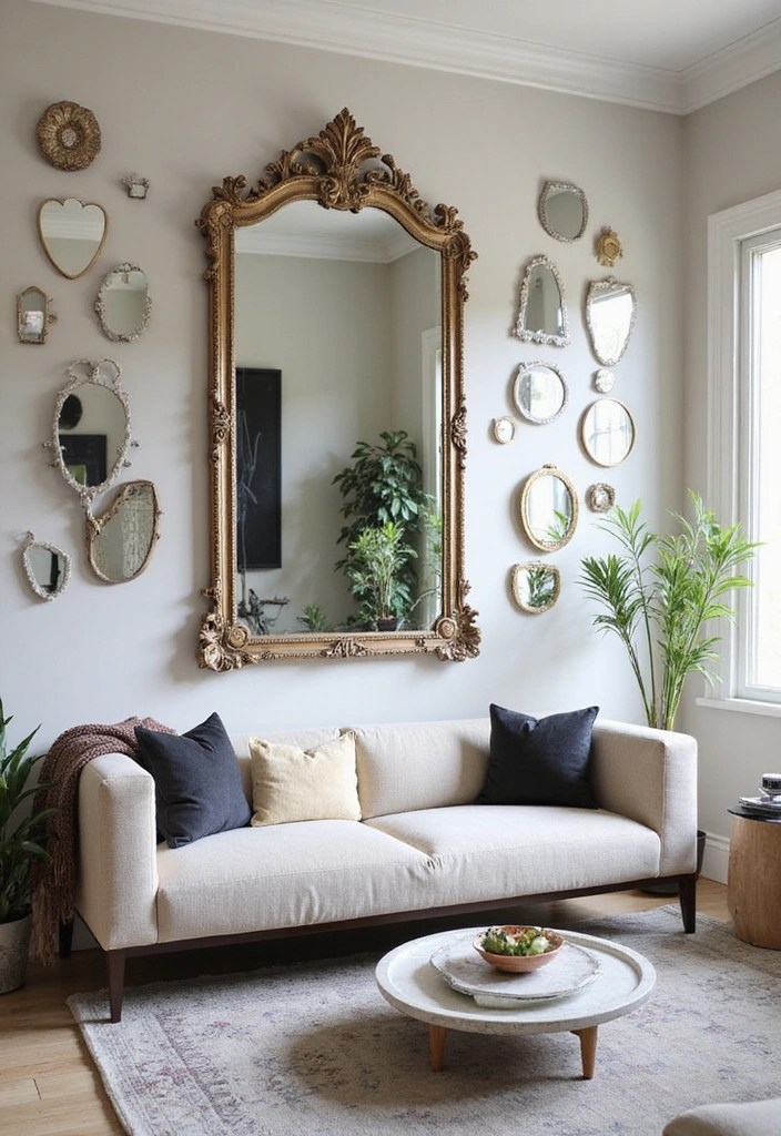 25 Stunning Living Room Ideas That'll Make You Rethink Your Space! - 7. Use Mirrors to Create an Illusion of Space