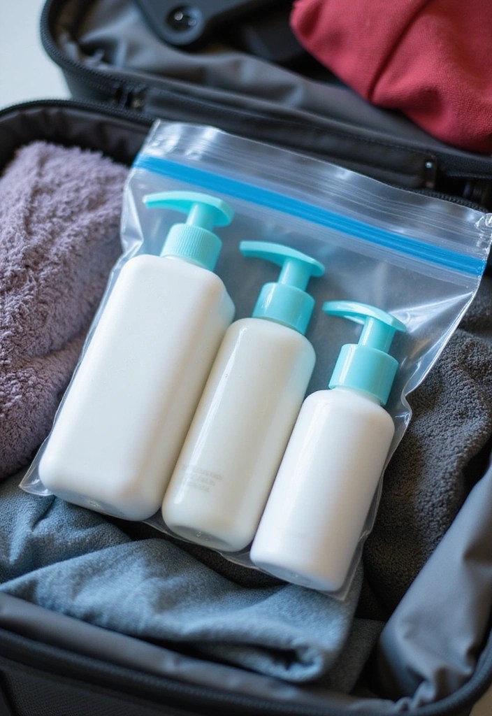 21 Genius Packing Hacks That'll Make You a Travel Pro (Check Out #5!) - 7. Use Ziplock Bags for Liquids
