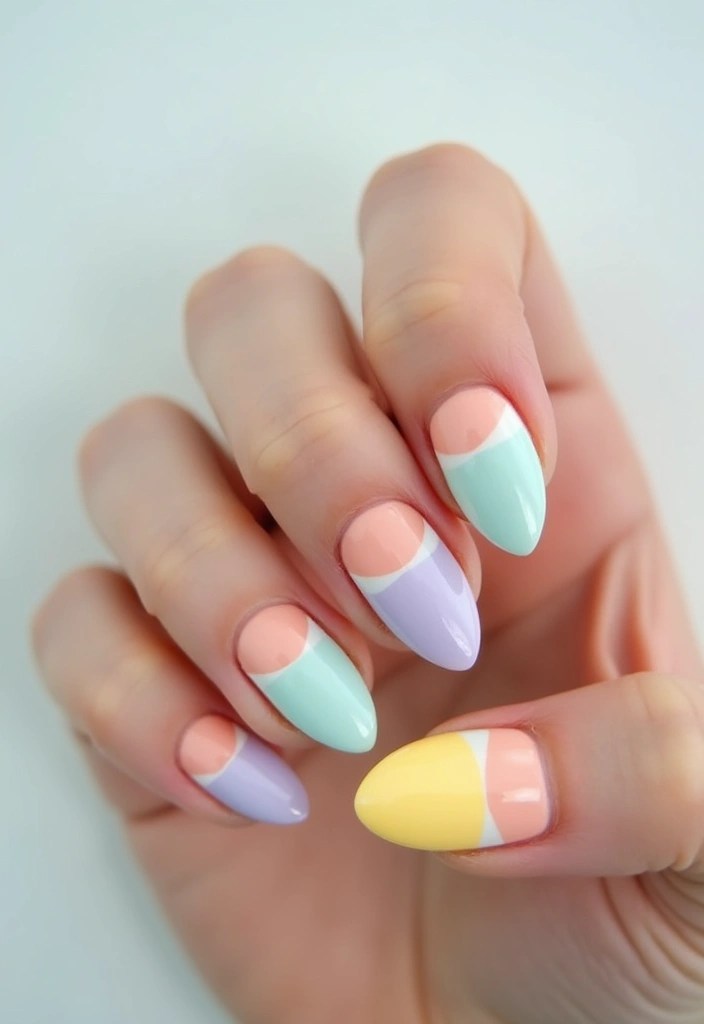 12 Pastel Nail Designs That Perfectly Capture the Essence of Summer! - 10. Color-Blocked Pastels