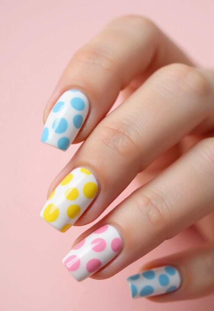 12 Pastel Nail Designs That Perfectly Capture the Essence of Summer! - 2. Cute Pastel Polka Dots