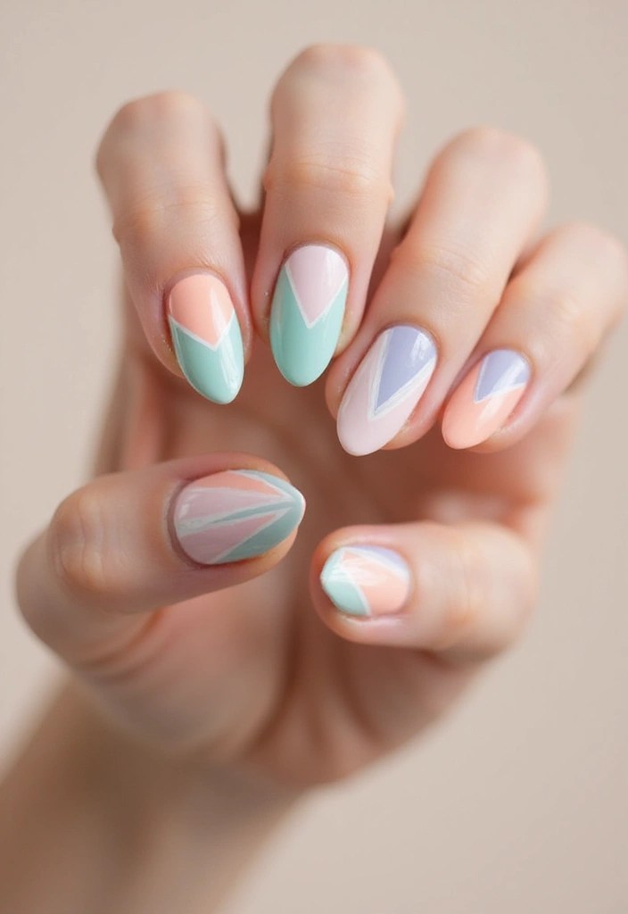 12 Pastel Nail Designs That Perfectly Capture the Essence of Summer! - 4. Geometric Pastel Patterns