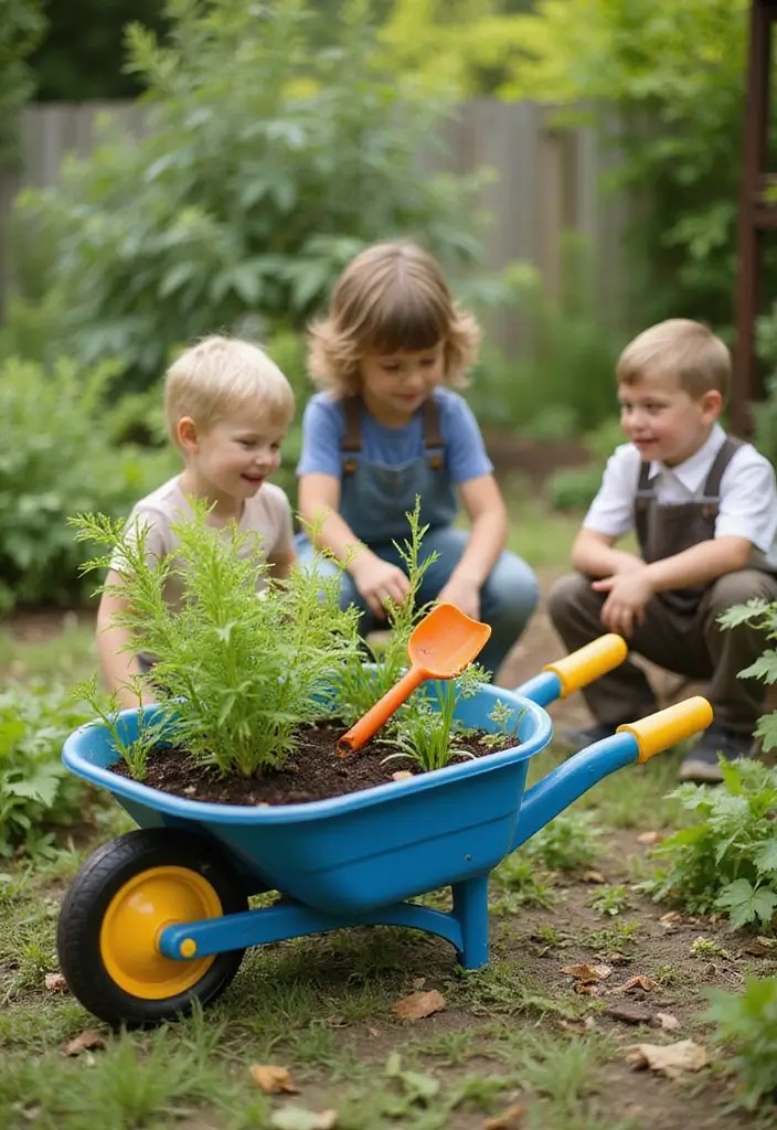 16 Garden Play Toys That Will Make Your Kids Love Nature (Check Out #4!) - 3. Garden Wheelbarrow