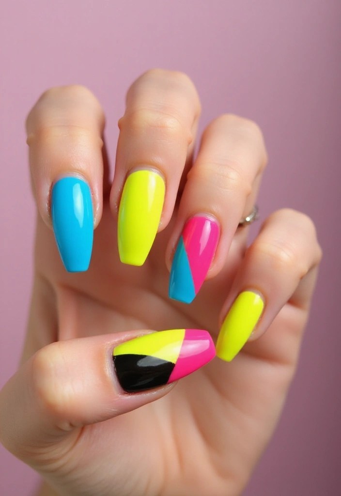 20 Stunning Acrylic Nail Designs That Will Leave You Breathless (Wait Until You See #12!) - 13. Color Blocked