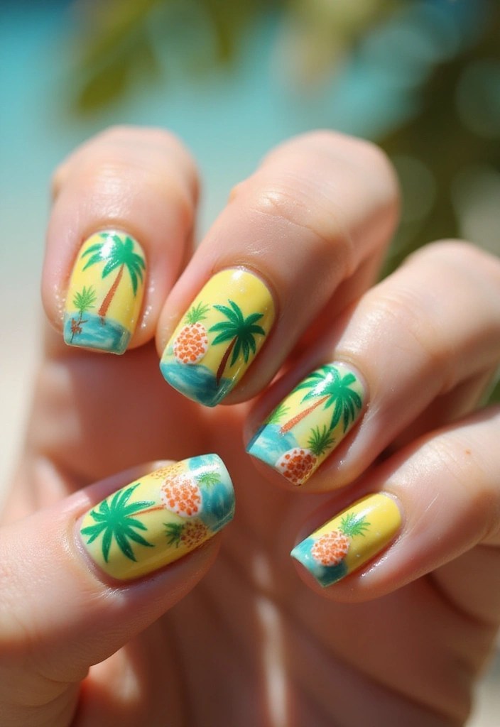 25 Stunning Summer Nails 2025 Ideas That Will Make You the Center of Attention! - 1. Tropical Paradise