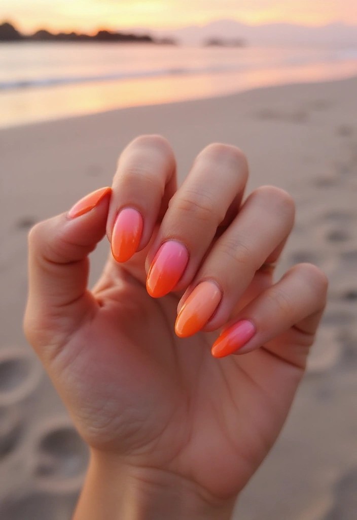 25 Stunning Summer Nails 2025 Ideas That Will Make You the Center of Attention! - 13. Sunset Ombre