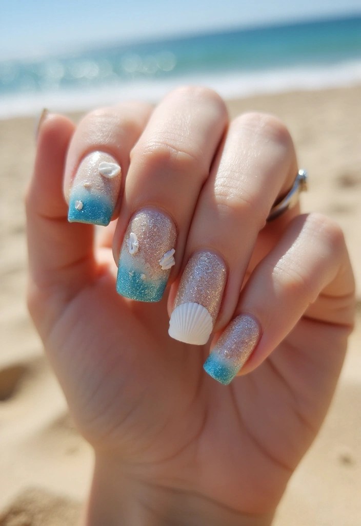 25 Stunning Summer Nails 2025 Ideas That Will Make You the Center of Attention! - 14. Beachy Vibes
