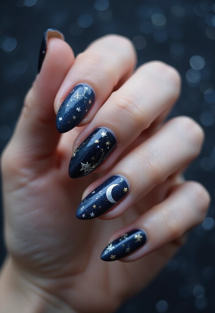 25 Stunning Summer Nails 2025 Ideas That Will Make You the Center of Attention! - 15. Celestial Nails