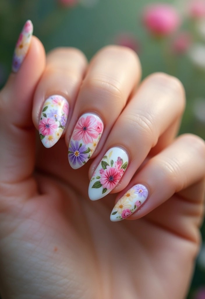 25 Stunning Summer Nails 2025 Ideas That Will Make You the Center of Attention! - 5. Floral Frenzy