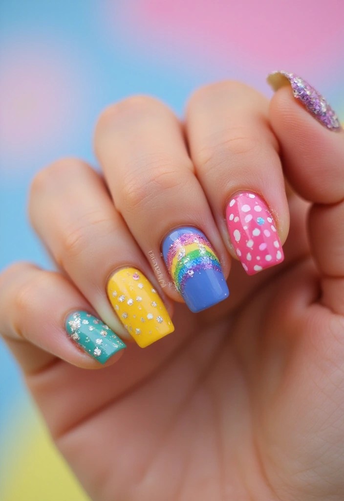 25 Stunning Summer Nails 2025 Ideas That Will Make You the Center of Attention! - 7. Rainbow Brights