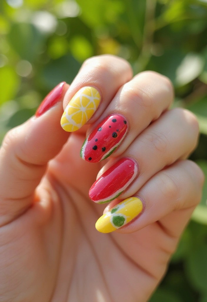 25 Stunning Summer Nails 2025 Ideas That Will Make You the Center of Attention! - 9. Fruit Fusion