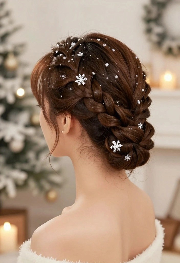 12 Stunning Winter Hair Braids That'll Make You the Star of Any Holiday Party! - 12. Snowy Bun Braid 1