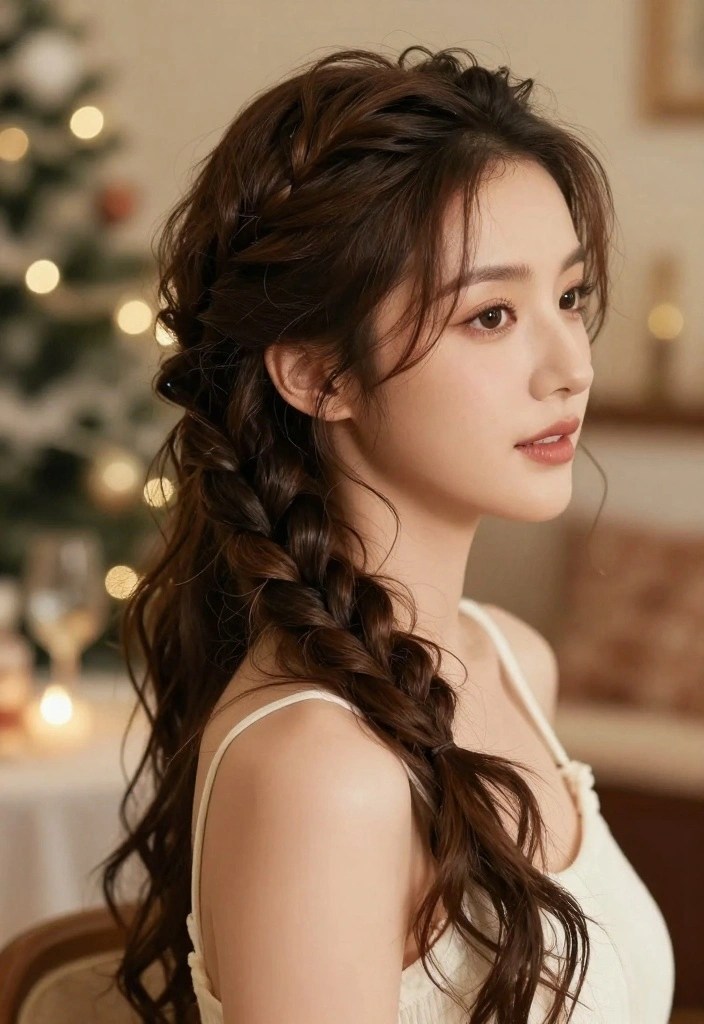 12 Stunning Winter Hair Braids That'll Make You the Star of Any Holiday Party! - 7. Messy Side Braid 1