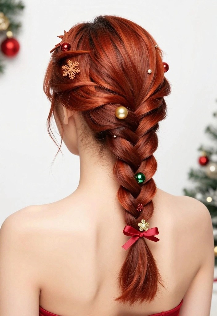 12 Stunning Winter Hair Braids That'll Make You the Star of Any Holiday Party! - 8. Holiday-Themed Braid 1