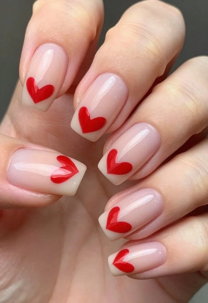 15 Adorable Valentine's Nail Ideas That'll Make You Fall in Love at First Sight! - 1. Heart-Shaped French Tips 1