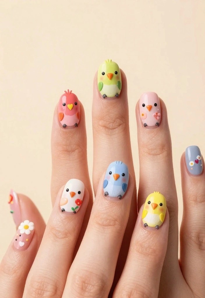 15 Adorable Valentine's Nail Ideas That'll Make You Fall in Love at First Sight! - 14. Lovebirds 1