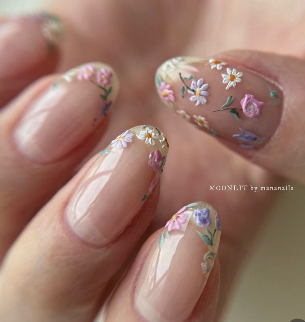 15 Adorable Valentine's Nail Ideas That'll Make You Fall in Love at First Sight! - 6. Floral Love 1
