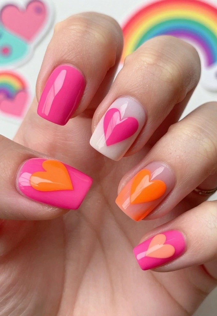 15 Adorable Valentine's Nail Ideas That'll Make You Fall in Love at First Sight! - 7. Retro Hearts 1