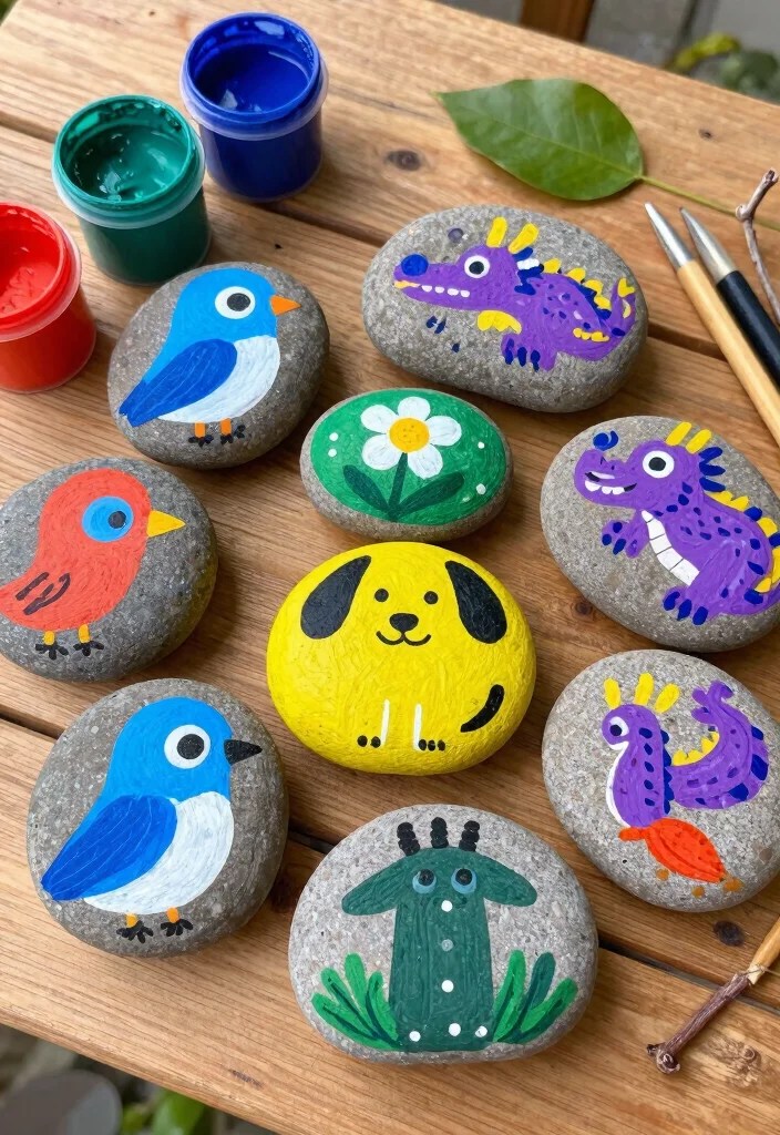 15 Easy Crafts for Kids That'll Keep Them Entertained for Hours - 1. Painted Rock Animals 1