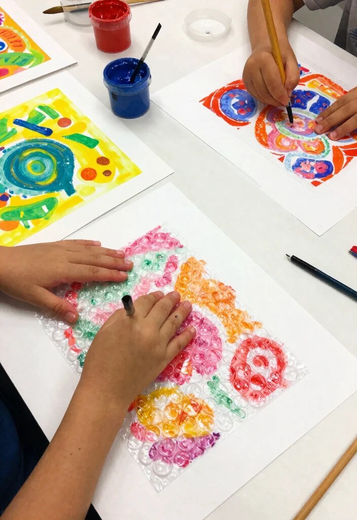 15 Easy Crafts for Kids That'll Keep Them Entertained for Hours - 12. Bubble Wrap Printing 1