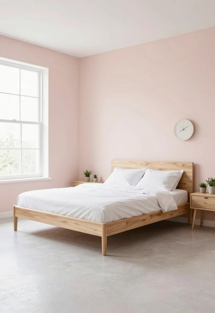 15 Minimalist Pink Bedroom Ideas to Create Your Perfect Oasis! - 1. Airy Blush Walls 1