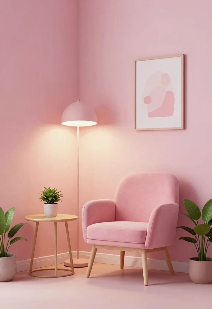 15 Minimalist Pink Bedroom Ideas to Create Your Perfect Oasis! - 10. A Cozy Reading Nook 1