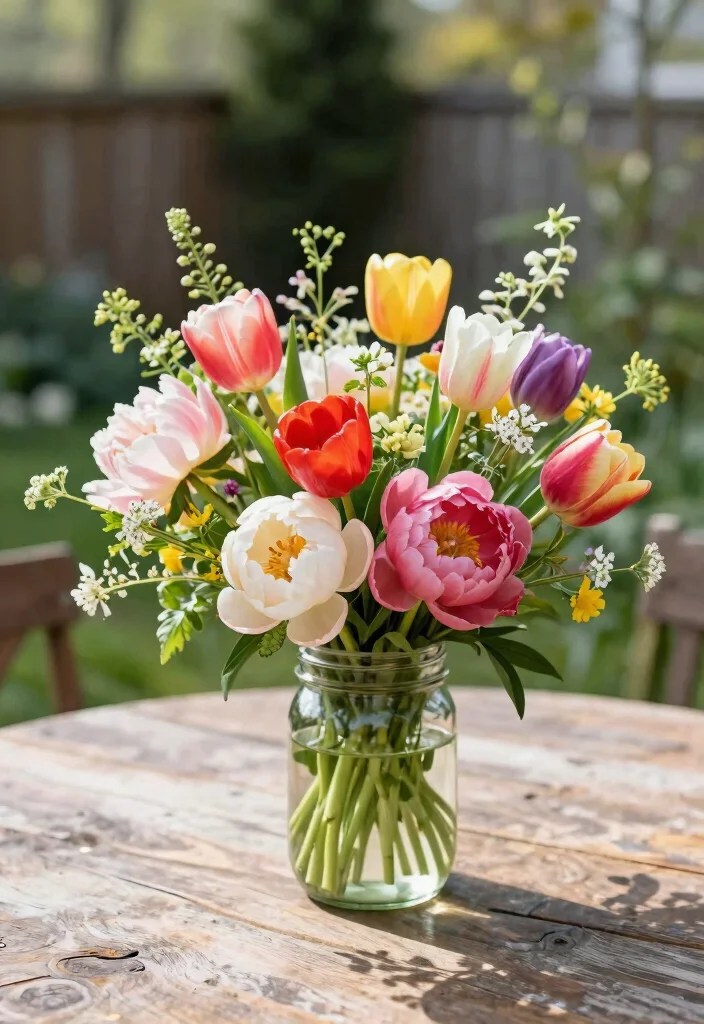15 Outdoor Spring Decor Ideas That'll Wow Your Guests (Get Ready for #9!) - 1. Floral Centerpieces for Your Patio Table 1