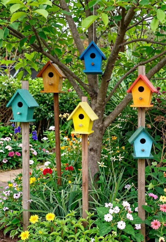 15 Outdoor Spring Decor Ideas That'll Wow Your Guests (Get Ready for #9!) - 13. Decorative Birdhouses 1