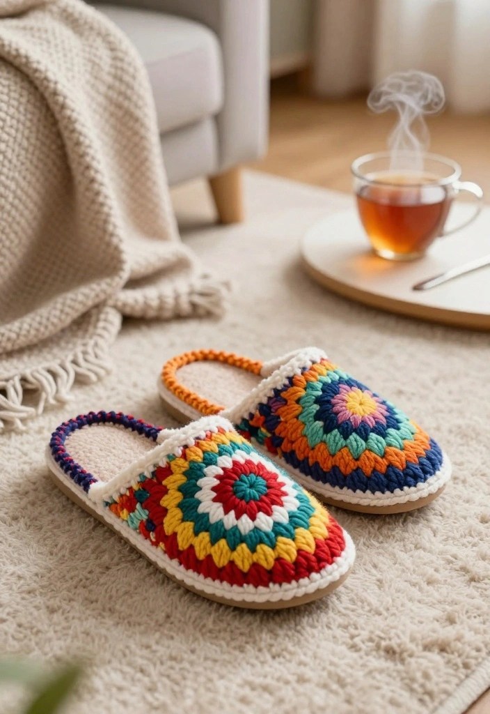 20 Adorable Spring Crochet Ideas to Brighten Your Home (You Won't Believe #7!) - 13. Cozy Crochet Slippers 1
